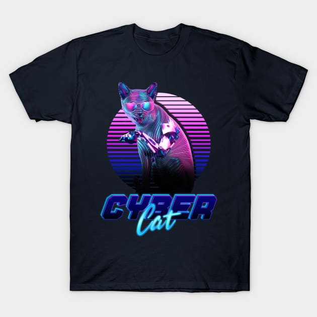 Cybercat Pet Cyborg cat cyberstyle 2077  Video game T-Shirt by Ariela-Alez